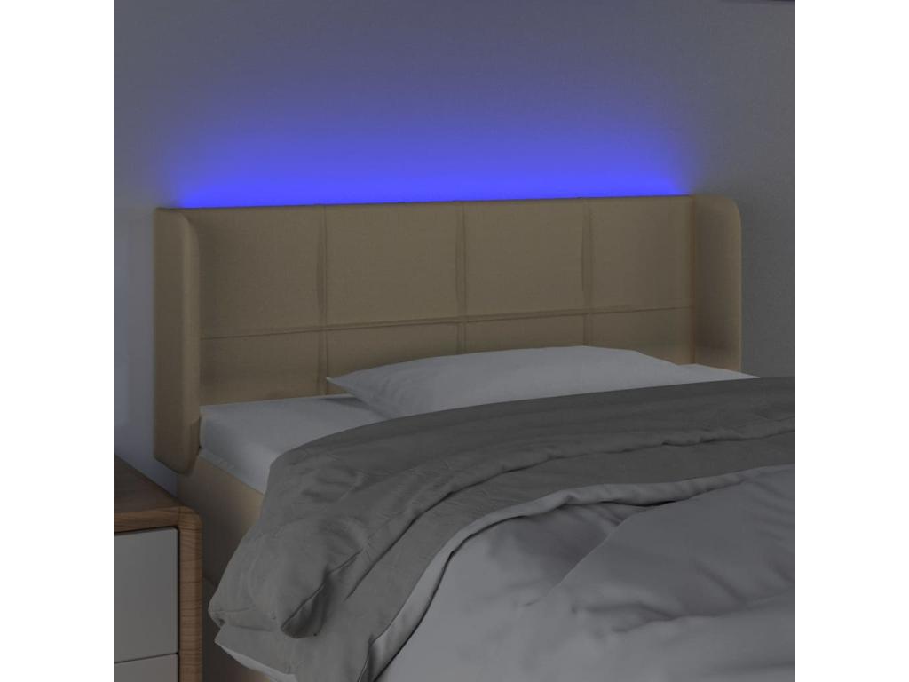 Cream LED Headboard 83x16x78/88 cm Fabric 73688SUPG