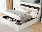 Storage bed 180x200 cm - in faux leather - headboard with storage - White 21997HSOS