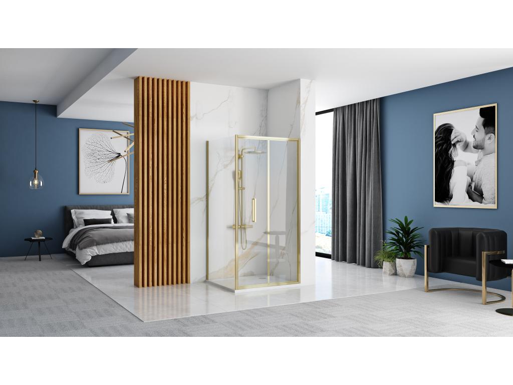 Calmetop Rapid Fold Shower Enclosure 80x80 Gold 70235MEIM