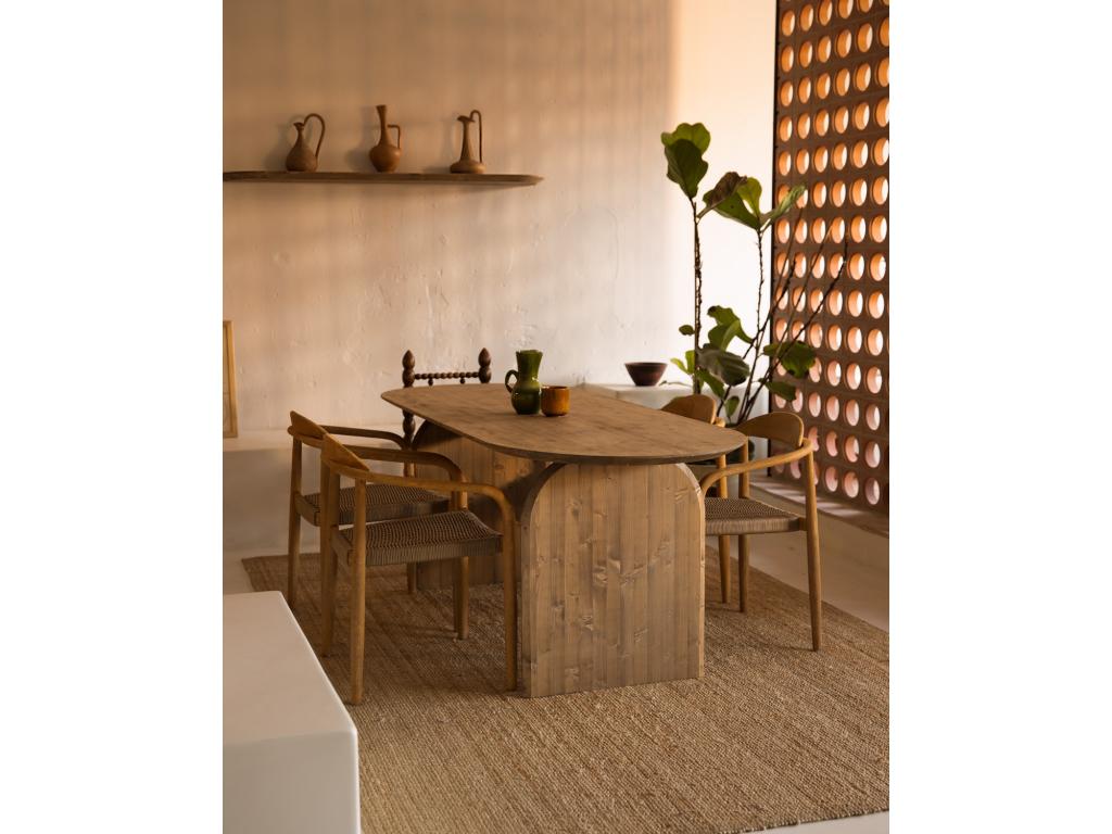 Round shelf in aged driftwood 60x3.2cm - Nidchicshop 60478DNRY