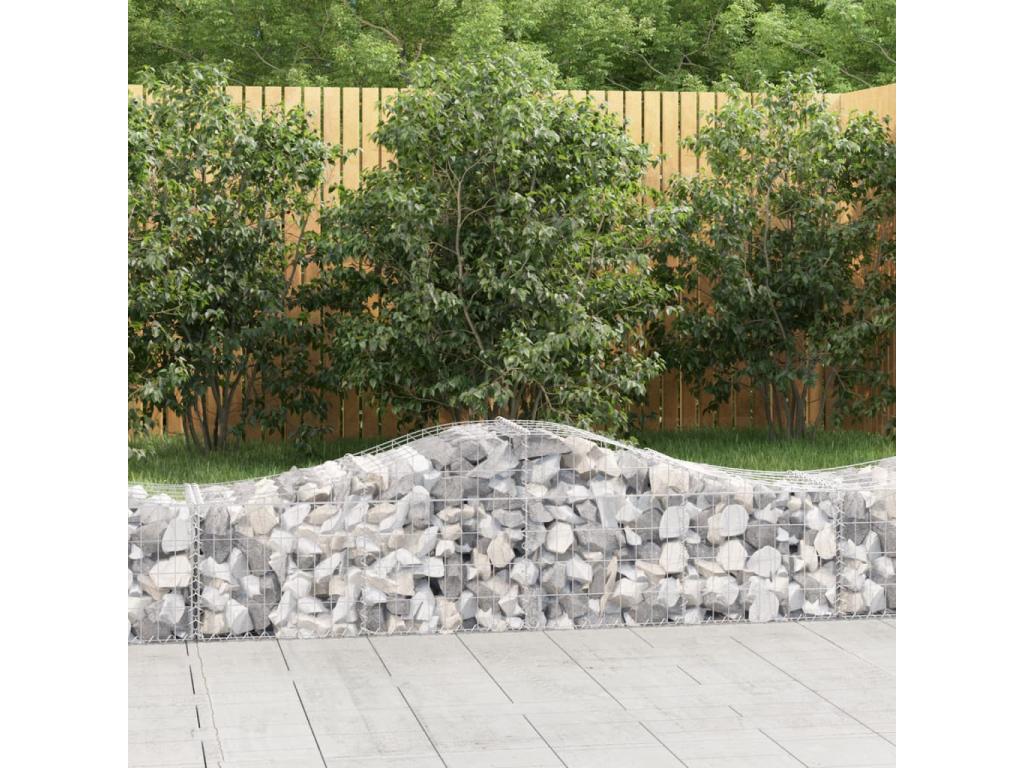 Arched gabion baskets, 5 pcs, 200x50x40-60, galvanized iron, 26549UOEZ
