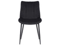 Set of 2 Dining Chairs - Velvet / Matte Black Metal - Black - Nidchicshop 46089ELRB