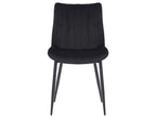 Set of 2 Dining Chairs - Velvet / Matte Black Metal - Black - Nidchicshop 46089ELRB