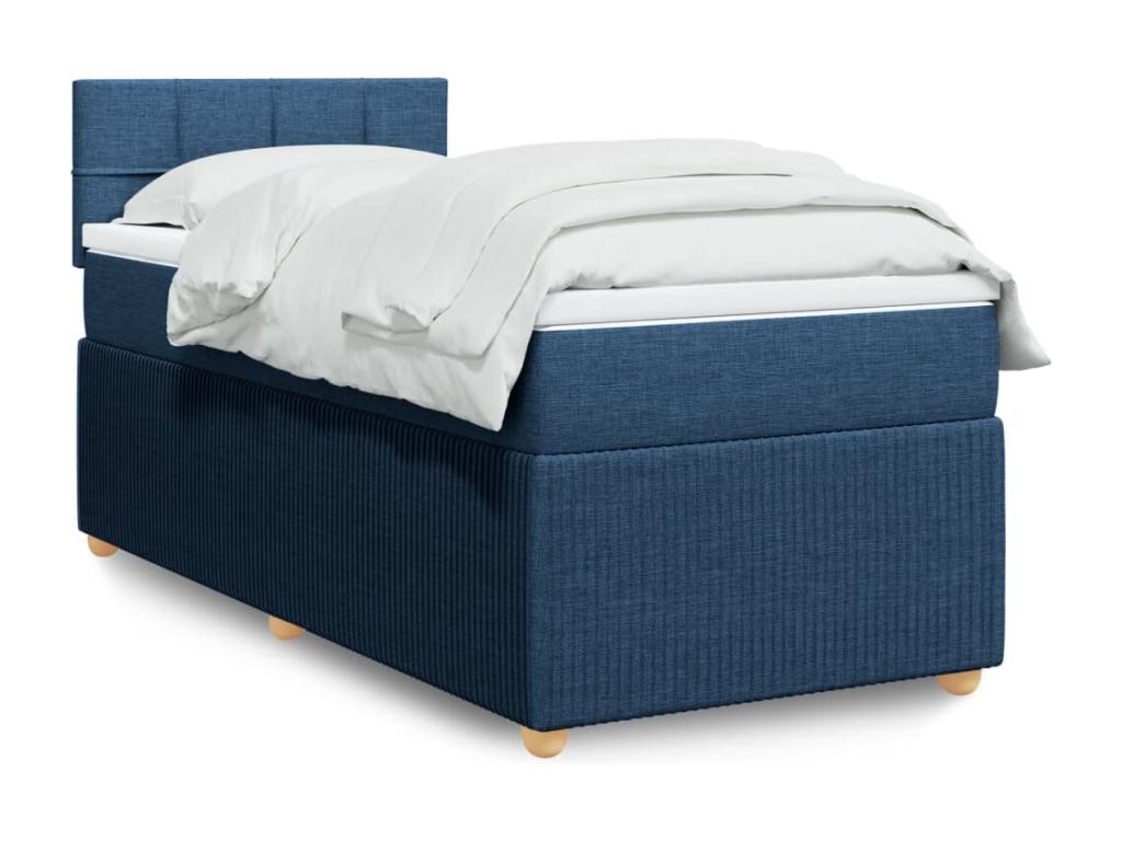 Nidchicshop bed base with mattress, blue, 90x200 cm, fabric, 79609SFGA