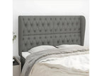Headboard with wings, Dark Grey, 147x23x118/128 cm, Fabric, 15293CVVR