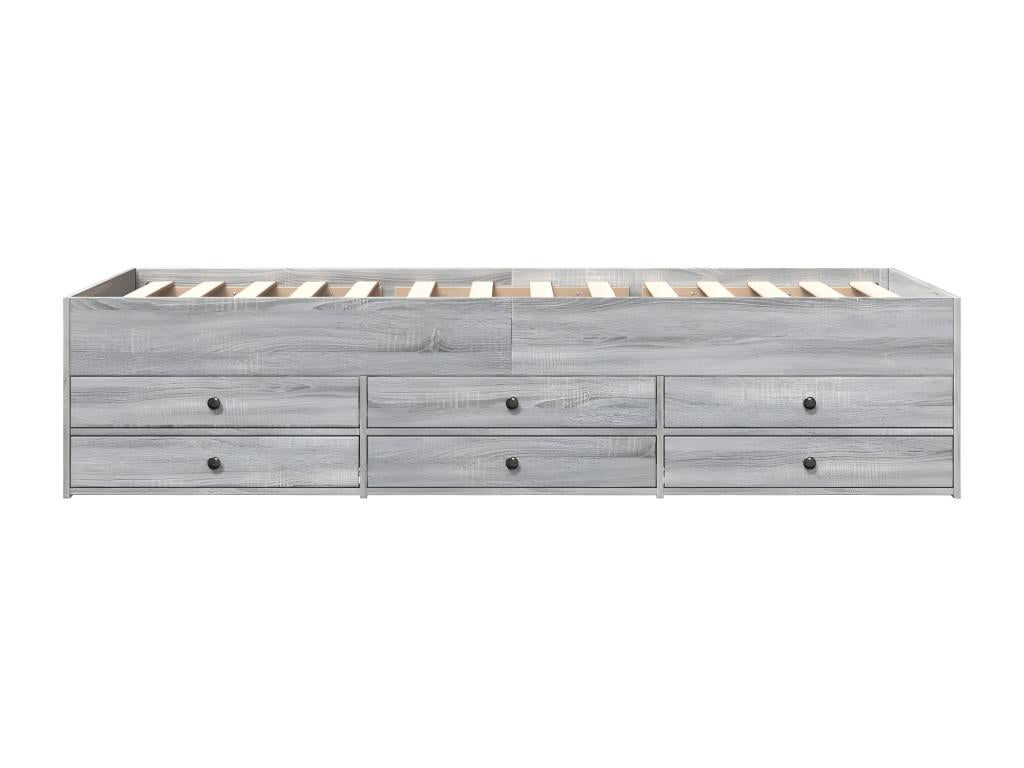 Nidchicshop grey daybed with drawers, 100x200cm, engineered wood, 48180OHMI