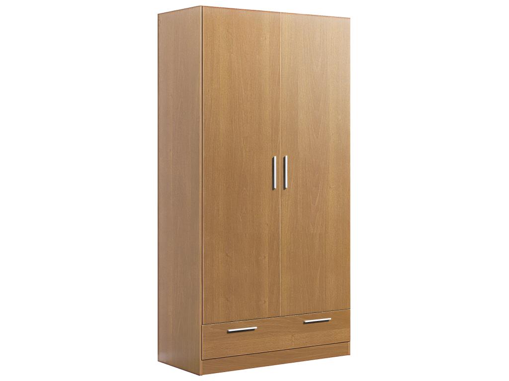 2-door, 1-drawer wardrobe/storage cupboard in cherry wood finish - 102 cm long x 51 cm deep x 200 cm high 15440ZVHC