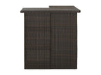 Brown Corner Bar Table 100x50x105 cm Woven Resin 87534ZAJP