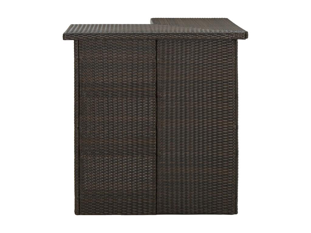 Brown Corner Bar Table 100x50x105 cm Woven Resin 87534ZAJP