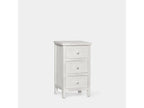 Bedside table with 3 drawers in white-washed wood, 35x62 cm - Nidchicshop 32022QOTH