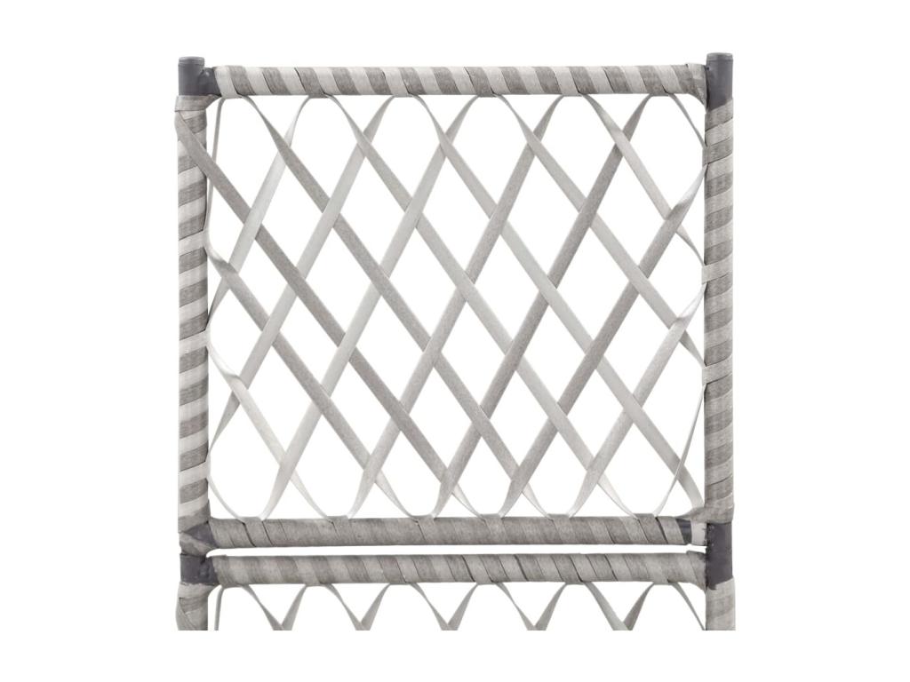 Raised wire mesh bed with 1 pot, 30x30x107 cm, woven resin, grey, 37024LZEH
