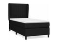 Upholstered bed base and mattress, black, 80x200 cm, fabric, 39072NWYR