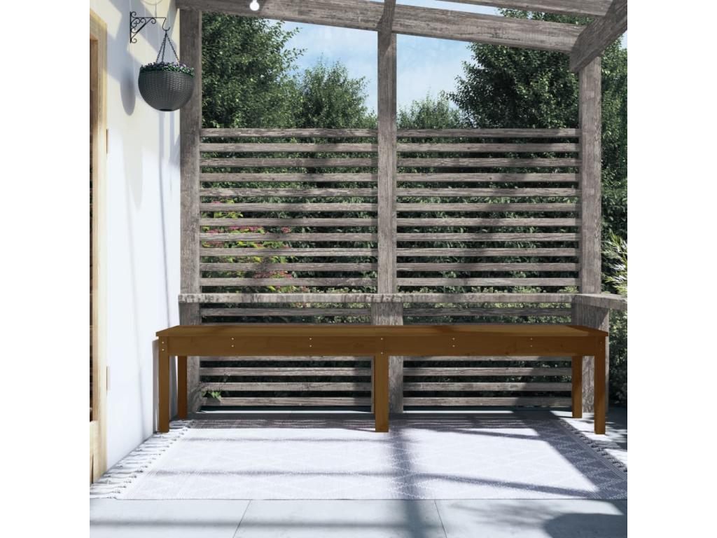 2-seater garden bench, honey brown, 203.5x44x45cm, pine wood, 26996SOYJ