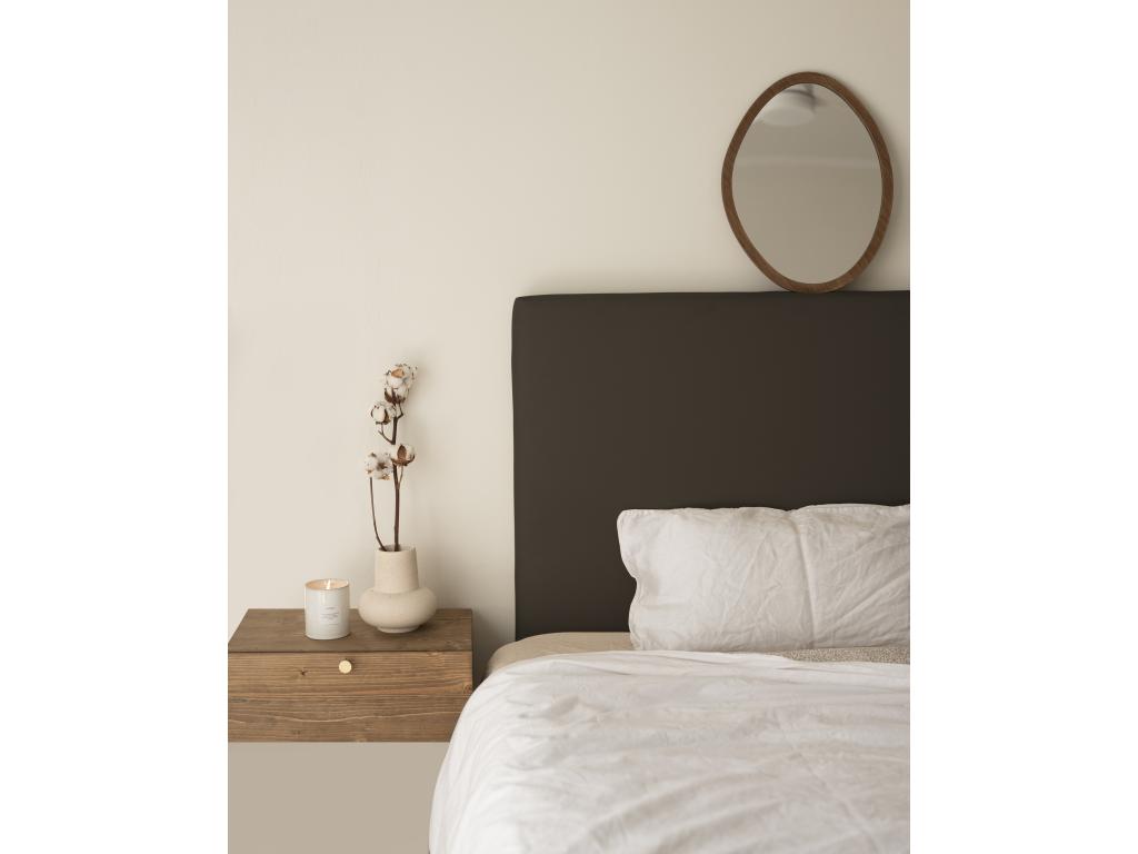 Black smooth faux leather headboard 180x80cm - Calmetop 32032DYCK