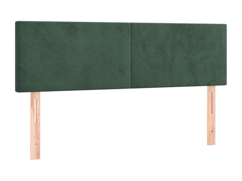 Upholstered bed base and mattress, dark green, 140x200cm, velvet, 09479ZGLR