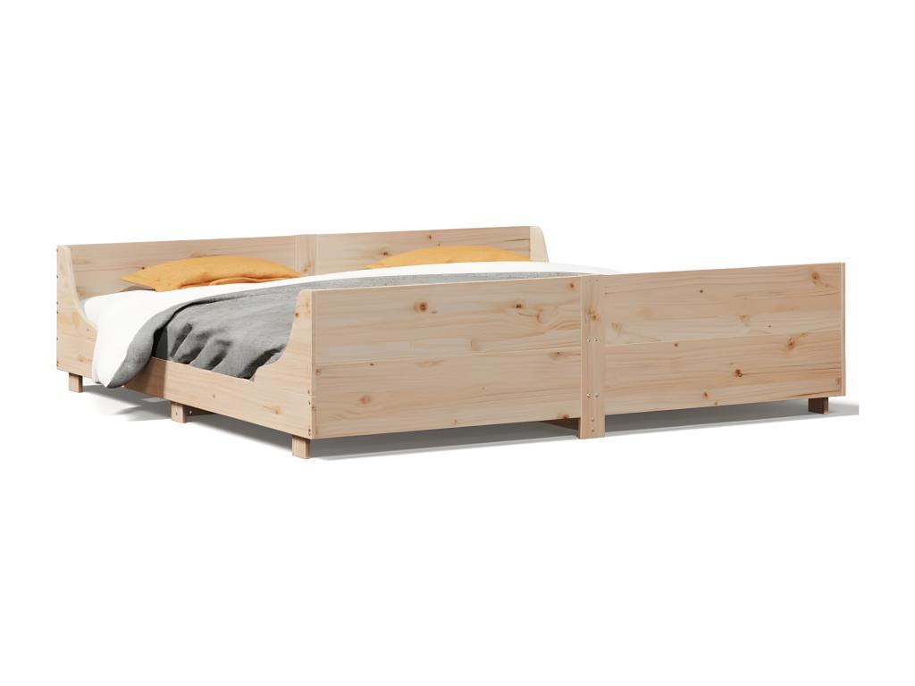 Bed frame with headboard 180x200 cm solid pine wood 62700JDIL