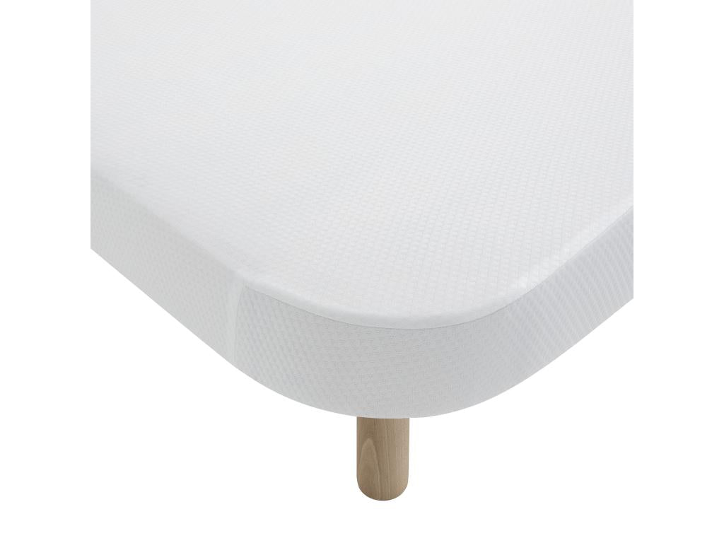 White upholstered semi-basin bed base, 13 cm, Moon - Calmetop 130x200 58176BWDY