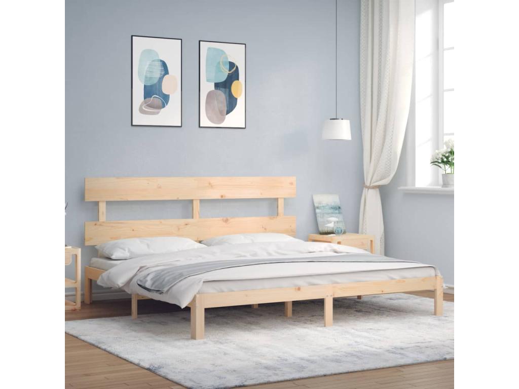 Bed frame with headboard, Super Nidchicshop solid wood, 16771HJEF