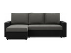 Corner sofa with universal sleeping function, Dark Grey/Black, 14550NBRY