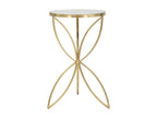 Round gold metal coffee table with mirrored top, 35x60 cm, 70546EIWP