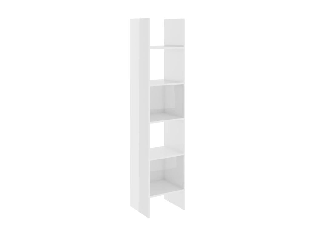 Glossy white bookcase, 40x35x180 cm, particleboard, 02799UBMC