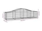 Arched gabion baskets, 5 pcs, 200x50x40-60, galvanized iron, 26549UOEZ