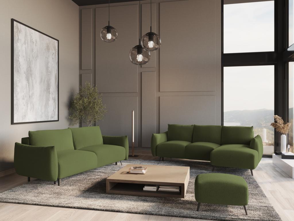 Chenille fabric pouf - green bottle - Nidchicshop 05240ZIUN