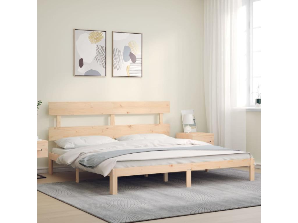 Bed frame with headboard, Super Nidchicshop solid wood, 16771HJEF
