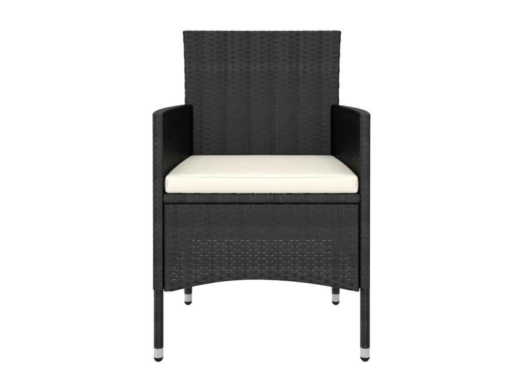 5-piece garden furniture set, black wicker resin, 03960GKBJ