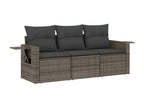 Garden furniture set with cushions, 3 pieces, grey woven resin, 94718BKVE