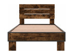 Smoked oak bed frame 100x200 engineered wood and metal 09500GIFC
