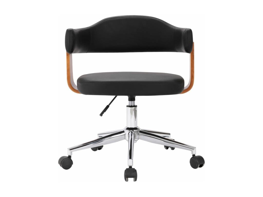 Swivel dining chairs, set of 4, bentwood and faux leather, 40559AVKN