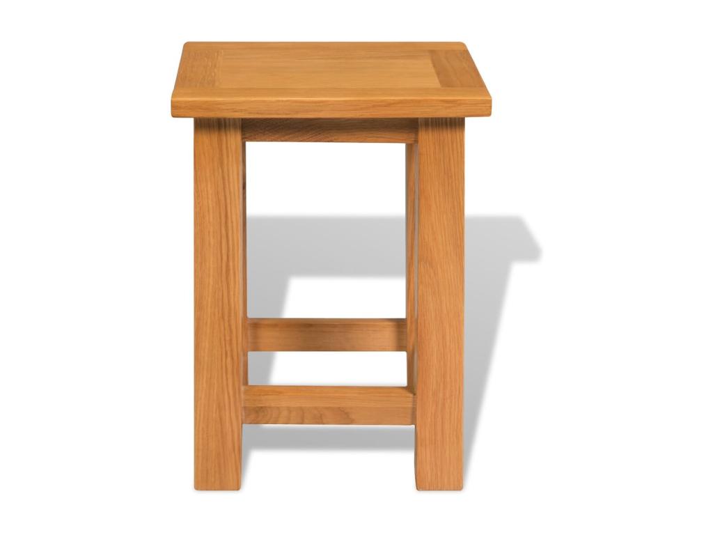 Side table 27x24x37 cm Solid oak wood 88164TRGQ