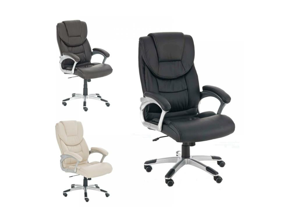 Office chair - Faux leather / Plastic - Black - Nidchicshop 53530LXKI