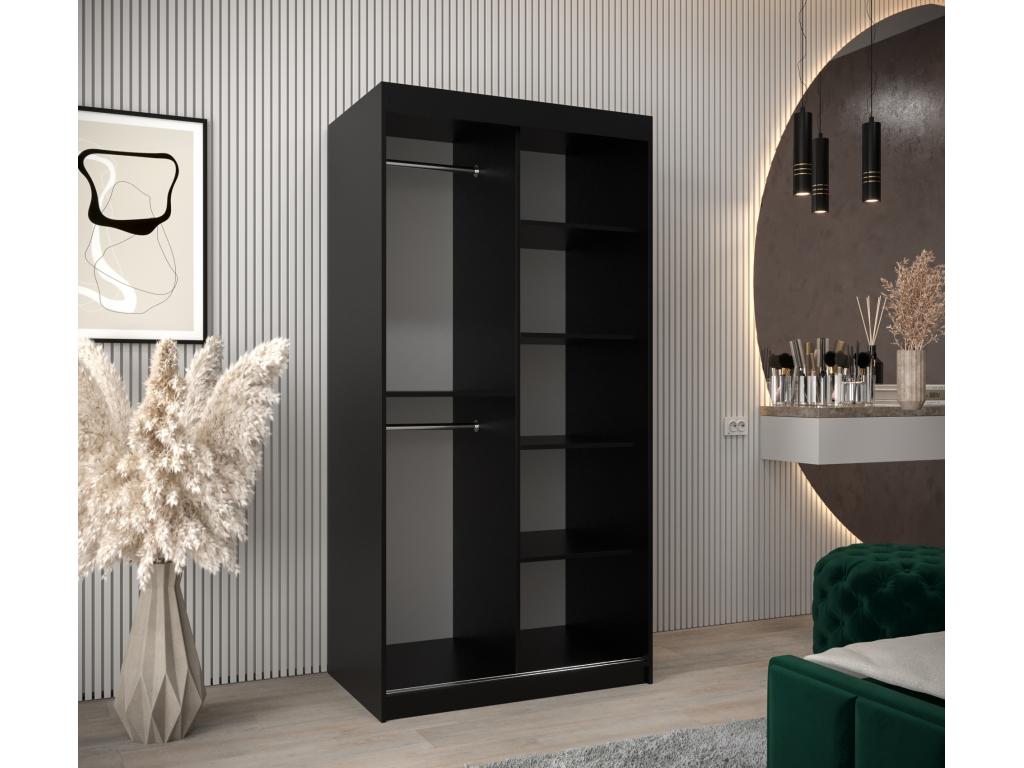 Calmetop 1 Sliding Door Wardrobe 200/100/62 2 Doors Black/Calmetop 15424KSGI