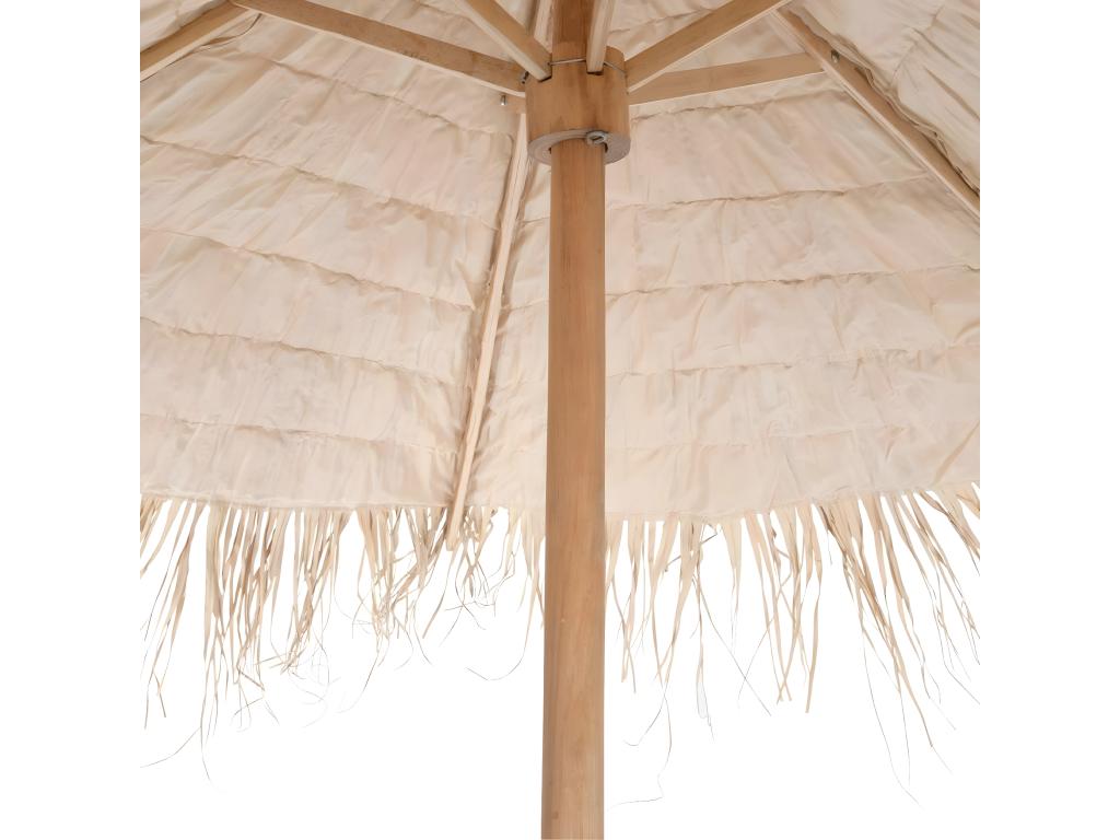 Natural 290cm Straw and Wood Parasol 64979ITOB