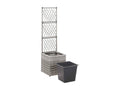Raised wire mesh bed with 1 pot, 30x30x107 cm, woven resin, grey, 37024LZEH