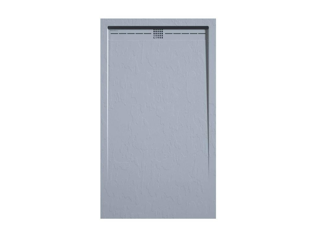 Nidchicshop Grey Slate Finish Shower Tray with Colored Drain - 160x70 cm 50574DQAV