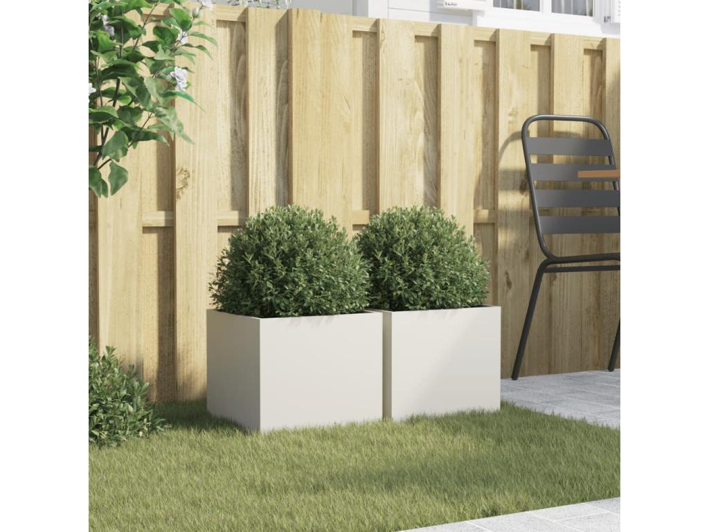 2-piece planters, white, 32x30x29 cm, cold-rolled steel, 14955YILT