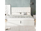 Storage bed 180x200 cm - in faux leather - headboard with storage - White 21997HSOS