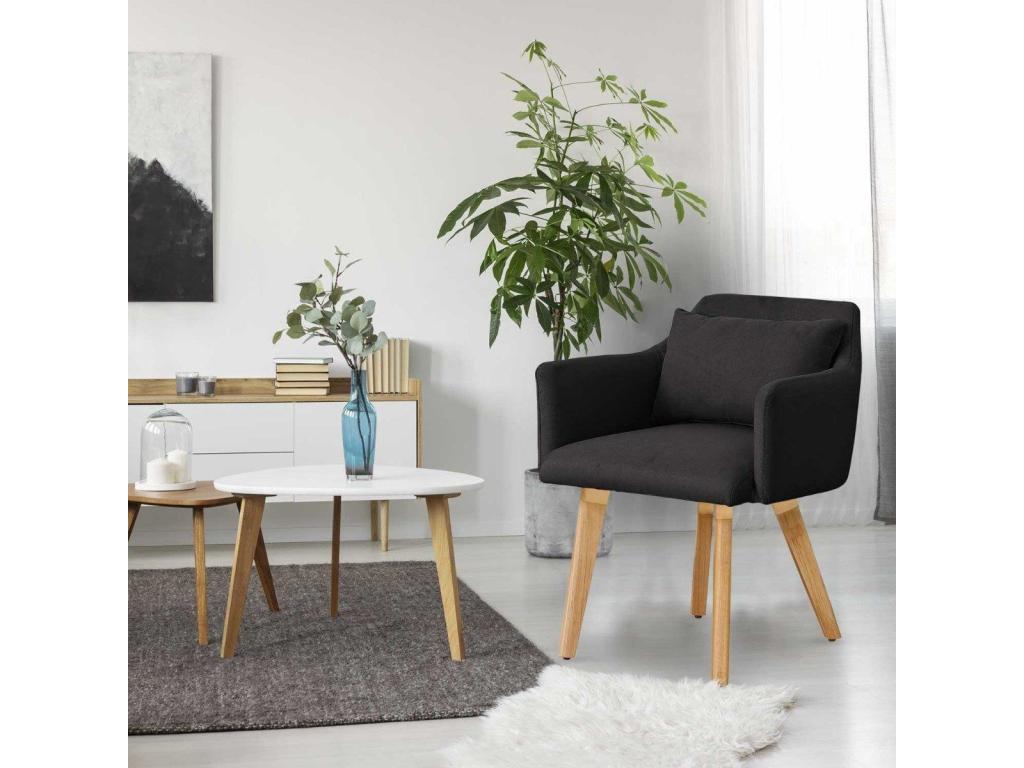 Nidchicshop Scandinavian Armchair 70cm Black 94958XPKV