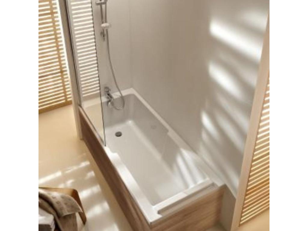 Calmetop bath/shower enclosure with bath screen, apron, and shelf, 170x75 cm, 00483MFRI