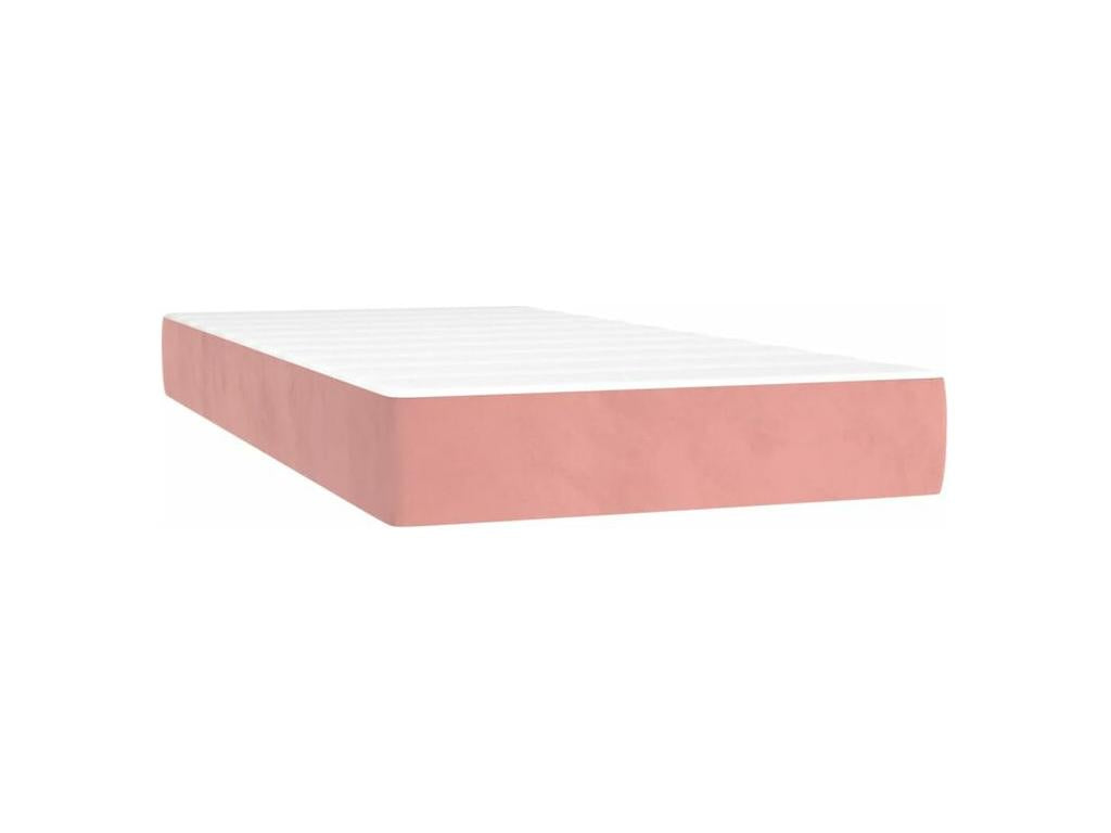 Nidchicshop bed base with pink velvet mattress 100x200 83358RDCS