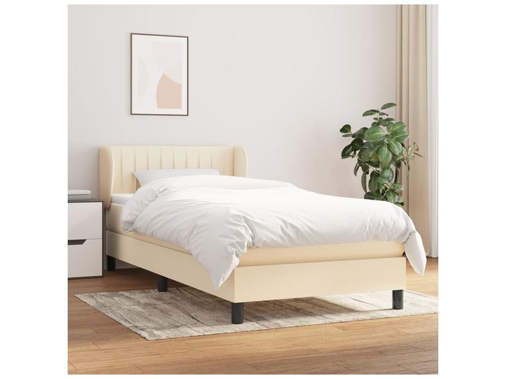Calmetop bed base with mattress, Cream 80x200 Fabric 67439DXFL
