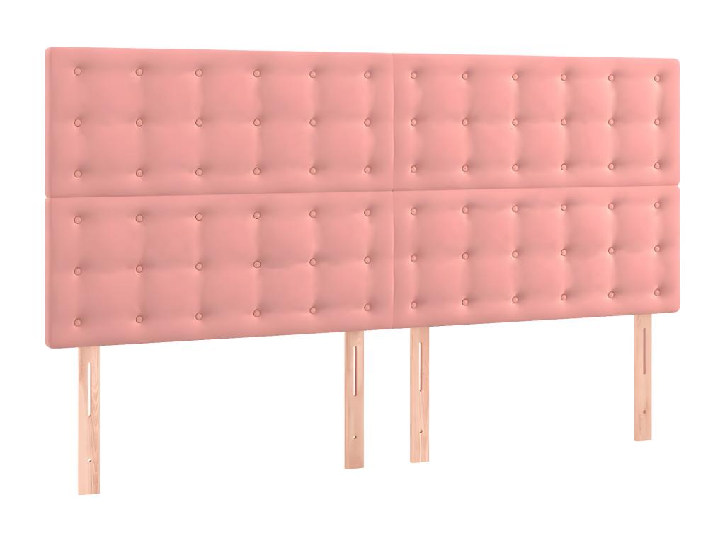 Pink LED Headboard 180x5x118/128 cm Velvet 03003VTFO