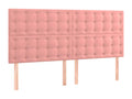 Pink LED Headboard 180x5x118/128 cm Velvet 03003VTFO
