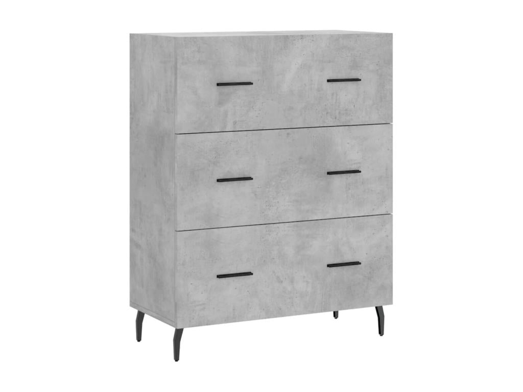 High sideboard, concrete grey, 69.5x34x180 cm, engineered wood, 92841PGXF