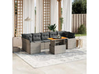 8-piece garden furniture set with grey resin wicker cushions 30938ICYW