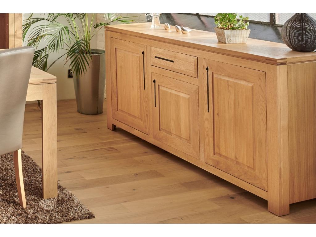 Modern low sideboard in light oak with 3 doors and 1 drawer - Nidchicshop 84026IITI