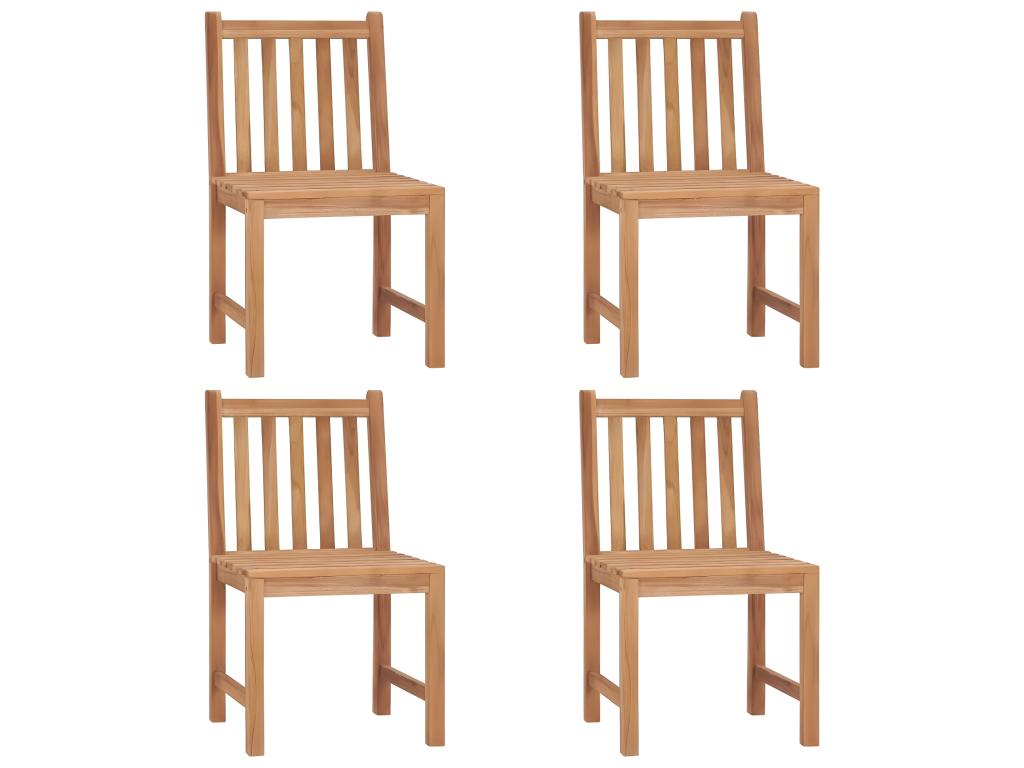 Set of 4 garden chairs with cushions, solid teak wood, 23554UQPQ